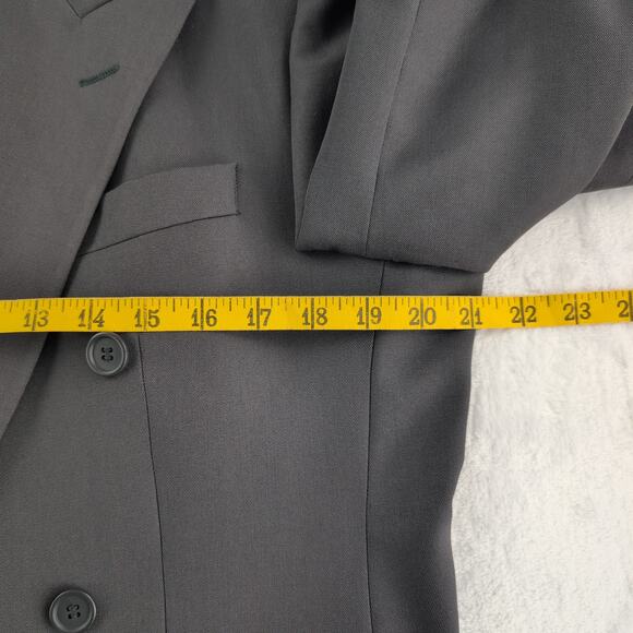 Bachrach Suit Jacket 100% Virgin Wool Men's 40W33R Double Breasted 23.5" Sleeves - Picture 7 of 10